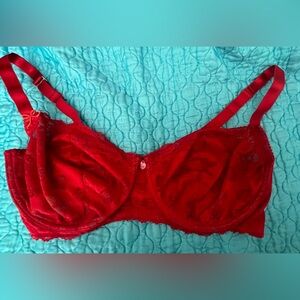 Savage X Fenty - CANDY HEARTS UNLINED LACE
BALCONETTE BRA GOJI BERRY RED